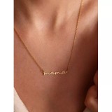 Cumpara ieftin Colier cu Pandativ Din Otel Inoxidabil &quot;Mama&quot;, Auriu - 05510
