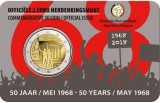 BELGIA 2018 -2 Euro comemorativ &ldquo;1968 -Protestele studentilor&rdquo; BU /coincard /ND, Europa