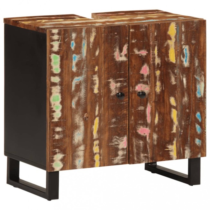 Gossi dulap de chiuveta 62x33x58 cm lemn masiv reciclat&amp;lemn compozit