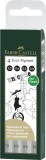 LINER ECO PIGMENT SET 4 BUC NOU FABER-CASTELL, Faber Castell
