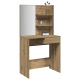 Cumpara ieftin Masă de toaletă cu oglindă, stejar artizanal, 74,5x40x141 cm