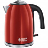 Fierbator Colours Plus Flame Red 20412-70, 2400 W, 1.7 l, fierbere rapida, varf turnare perfecta, rosu/inox, Russell Hobbs