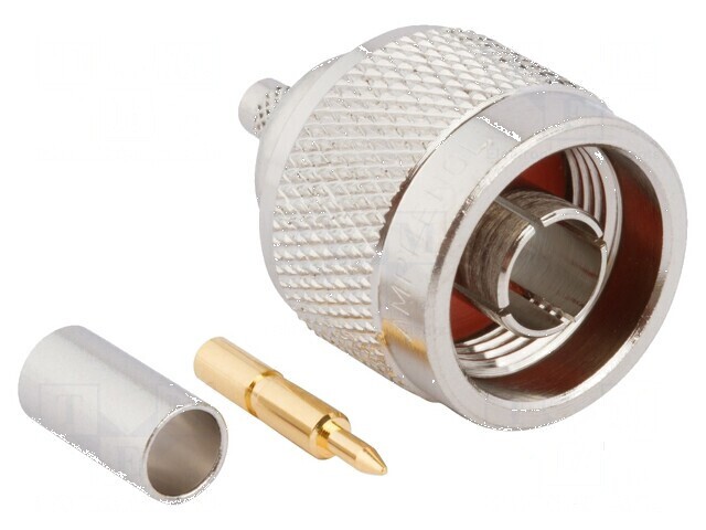 Conector N mufă tată 50&Omega; PTFE aurit drept