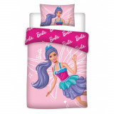 Lenjerie de pat Barbie Wings, 2 Piese 100A 135 cm, 40A 60 cm, 100% Bumbac