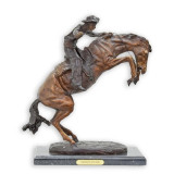 Bronco Buster-statueta din bronz cu un soclu marmura TBA-34, Animale