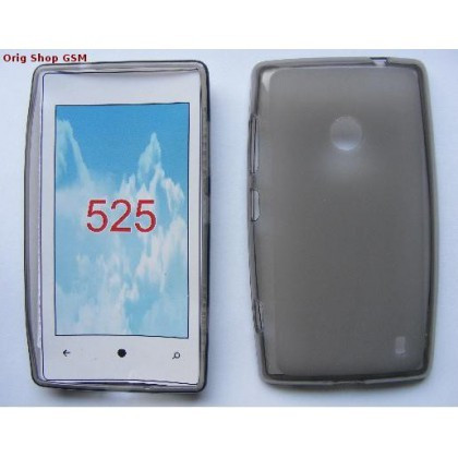 Husa Silicon Nokia Lumia 520 / 525 Gri/Transparent