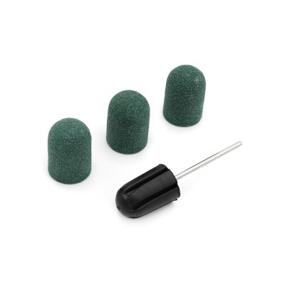 Set suport si 3 bucati smirghel rezerva freza electrica unghii, 16*25mm, verde, granulatie 100 foto
