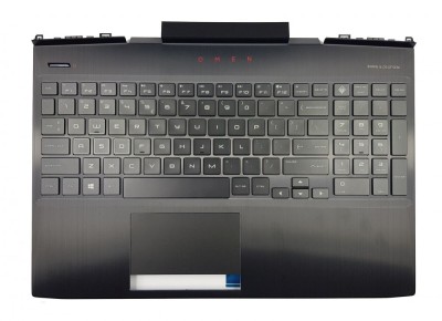 Carcasa superioara cu tastatura palmrest Laptop, HP, Omen 15-DC, 15T-DC, TPN-Q211, L24369-B31, L24369-001, cu iluminare RGB foto