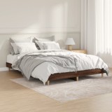VidaXL Cadru de pat, stejar maro, 135x190 cm, lemn prelucrat 832084