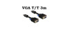 Cablu VGA Tata Tata 3m 15 pini, ecranat, cu bobina antiparaziti