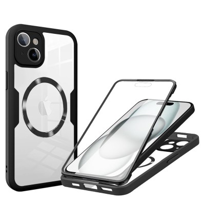 Husa 360&amp;Atilde;&amp;sbquo;&amp;Acirc;&amp;deg; iPhone 15 Techsuit ColorVerse MagSafe, negru foto