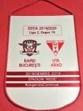 Fanion (protocol) meci fotbal RAPID BUCURESTI - UTA ARAD (20.11.2019 - Liga 2-a etapa 10)
