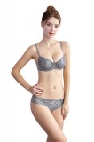 K602-18 Set lenjerie deux pieces din sutien si chilot cu insertii din broderie