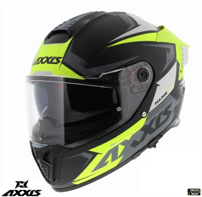 Casca integrala pentru scuter - motocicleta Axxis Hawk SV Judge B3 galben fluor mat negru mat (ochelari soare integrati) &amp;ndash; tip viziera: MT-V-31 XXL (6 foto