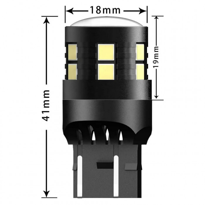 Set de 2 becuri led Xentech Light M1 P21w/5w 3030 15 smd canbus 6000K - 7443