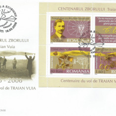 |Romania, LP 1712b/2006, Centenarul zborului Aurel Vlaicu, bloc, FDC nelistat