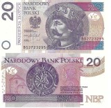 POLONIA 20 ZLOTI ZLOTYCH 2016 UNC [2] P- 184 b , Seria BS , necirculata
