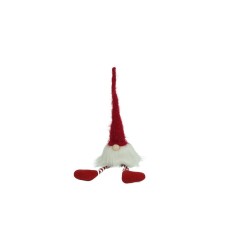 Ornament de Craciun spiridus, Flippy, alb/rosu, textil, 52 cm foto