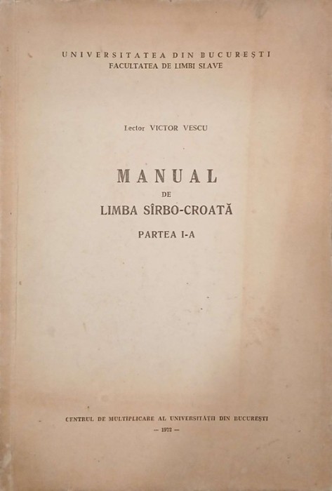 Manual de limba sirbo-croata - Victor Vescu