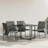 VidaXL Scaune de grădină 4 pcs Negru și antracit 50.5 x 59 x 81.5 cm 42003025