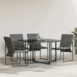 VidaXL Scaune de grădină 4 pcs Negru și antracit 50.5 x 59 x 81.5 cm