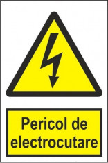 Indicator Pericol de electrocutare - Semn Protectia Muncii foto