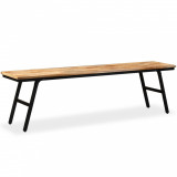 Cumpara ieftin Bancă, Lemn de tec reciclat și oțel 160x35x45 cm