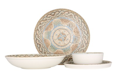 Rinart Set de vesela - Celest - 24 bucăți - 6 persoane - Porţelan foto