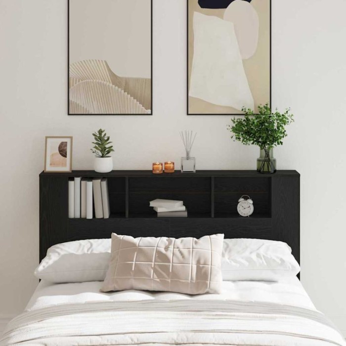 vidaXL Tablă de pat cu sertar Stejar negru 160 x 19 x 104.5 cm 862759