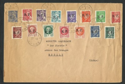 FRANTA - SUPRATIPAR R.F. SERIE PE PLIC 1944 RHONE / ECULLY - MERCUR &amp;amp; PETAIN foto