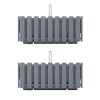 Set 2 jardiniere decorative cu suport metalic, sistem irigare,​​​​​​​ gri, 38x18x16.2 cm, Boardee Fencycase W, Prosperplast