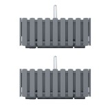 Set 2 jardiniere decorative cu suport metalic, sistem irigare,​​​​​​​ gri, 38x18x16.2 cm, Boardee Fencycase W GartenVIP DiyLine