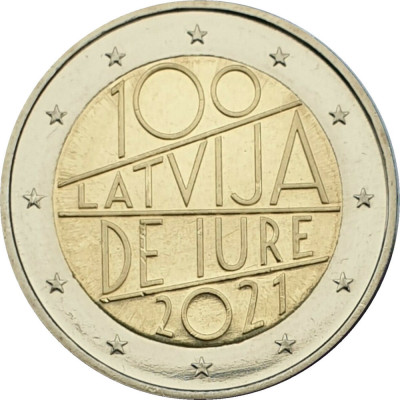 F. RAR !! Letonia moneda comemorativa 2 euro 2021 - 100 ani Letonia - UNC foto