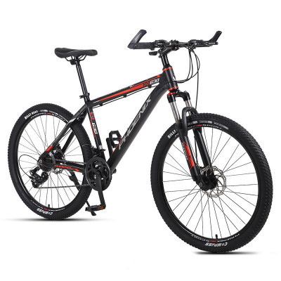 Bicicleta mtb de 26 inch, 21 viteze shimano, jante aluminiu, frane disc, phoenix, negru-rosu MultiMark GlobalProd foto