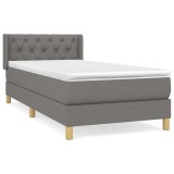 Cumpara ieftin Pat box spring cu saltea, gri inchis, 80x200 cm, textil