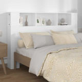 VidaXL Tăblie de pat cu dulap, alb, 160x18,5x104,5 cm 811934