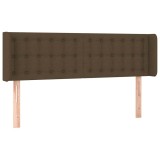 Cumpara ieftin Tablie de pat cu aripioare maro inchis 147x16x78/88 cm textil