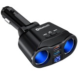 Cumpara ieftin Multiplicator bricheta auto, modulator FM, Bluetooth, Handsfree, 2 x USB, 4.8A - Negru, Dactylion