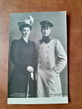 Fotografie tip carte postala, ofiter cu sotia, 1905