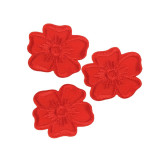Set 5 aplicatii termoadezive brodate Crisalida, 35 mm, floare Rosie