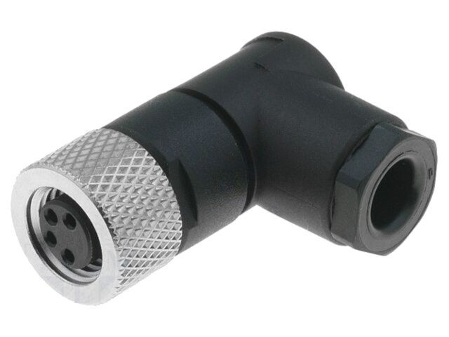 Conector M8 mamă 4 pini 90&deg;