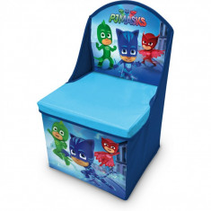 Scaun pliabil cu spatar si spatiu depozitare Pj Masks SunCity, 28 x 28 cm, Albastru foto