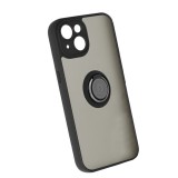 Husa telefon compatibila apple iphone 15 plus, glinth magnet auto si inel rotativ, negru