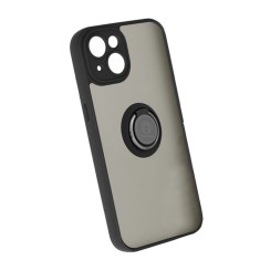 Husa telefon compatibila apple iphone 15, glinth magnet auto si inel rotativ, negru foto