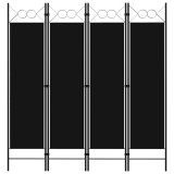 Cumpara ieftin Paravan de camera cu 4 panouri, negru, 160 x 180 cm
