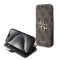 Husa tip carte iPhone 15 Pro Guess Book 4G, maro, GUBKP15L4GMGBR