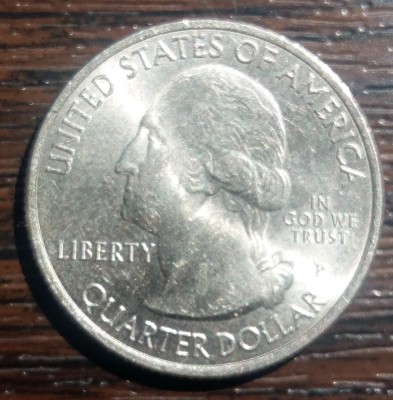 (M1237) MONEDA SUA- QUARTER DOLLAR 2015,LIT. P,NORTH CAROLINA,BLUE RIDGE PARKWAY foto