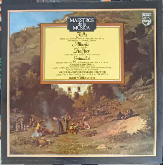 Disc vinil, LP. MAESTROS DE LA MUSICA-Igor Markevitch, &Aacute;ngeles Chamoro, Orquesta Sinf&oacute;nica de RTVE, Cobla Barc