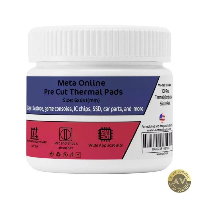 Pad Termoconductor Meta Online 6mm x 6mm x 1mm Set 100 bucati