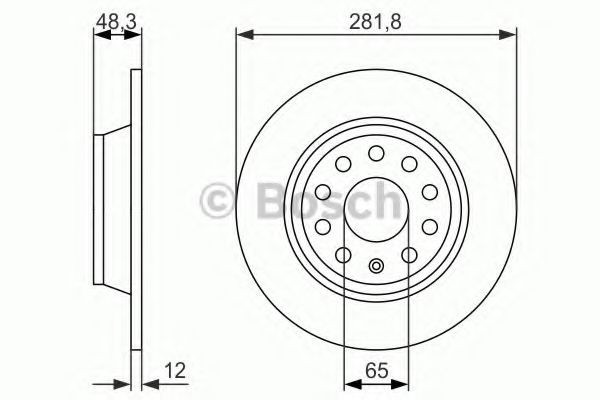 Disc frana AUDI A3 (8P1) (2003 - 2012) BOSCH 0 986 479 247